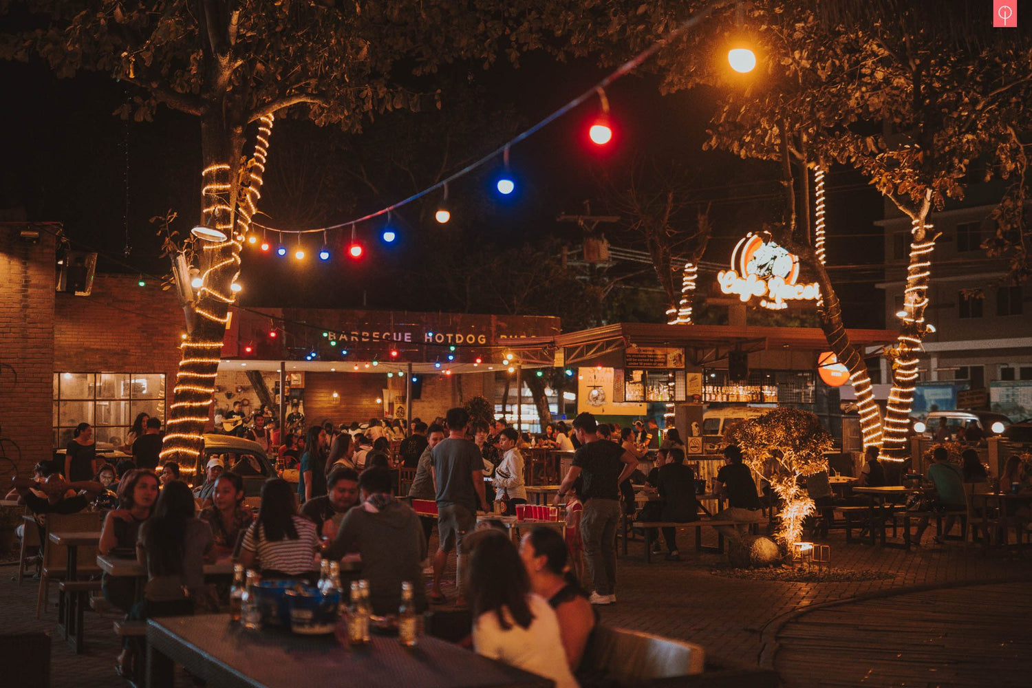 Cafe Racer in Dumaguete City with retro-themed interiors, motorcycles, and live music dining atmosphere.